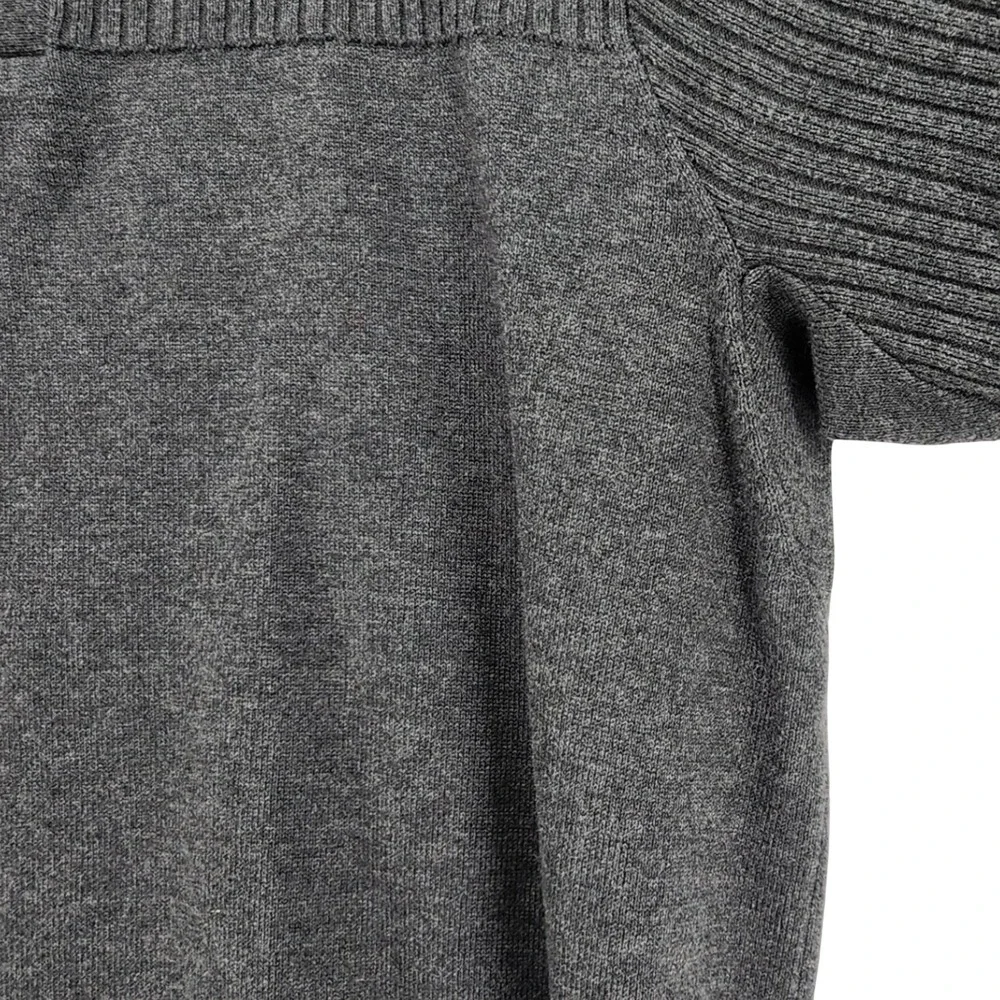 Duluth L Gray Merino Wool Blend Mock Neck Pullover Sweater Gorpcore Workwear